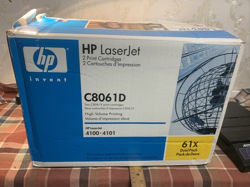Genuine hp C8061D (61X) Black 2 Print Cartridges High Volume LaserJet