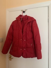 Larry Levine Red Puffer Down Quilted Coat / Jacket Size Small