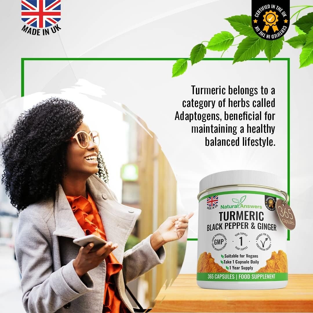 Natural Answers Turmeric Curcumin and Black Pepper 365 Vegetarian
