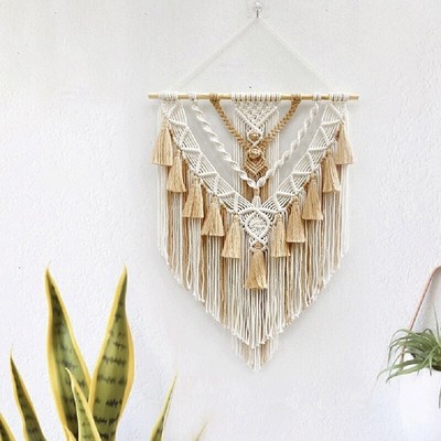 Hand-Woven Color Macrame Wall Hanging Ornament Bohemian Craft Decoration Gorgeou