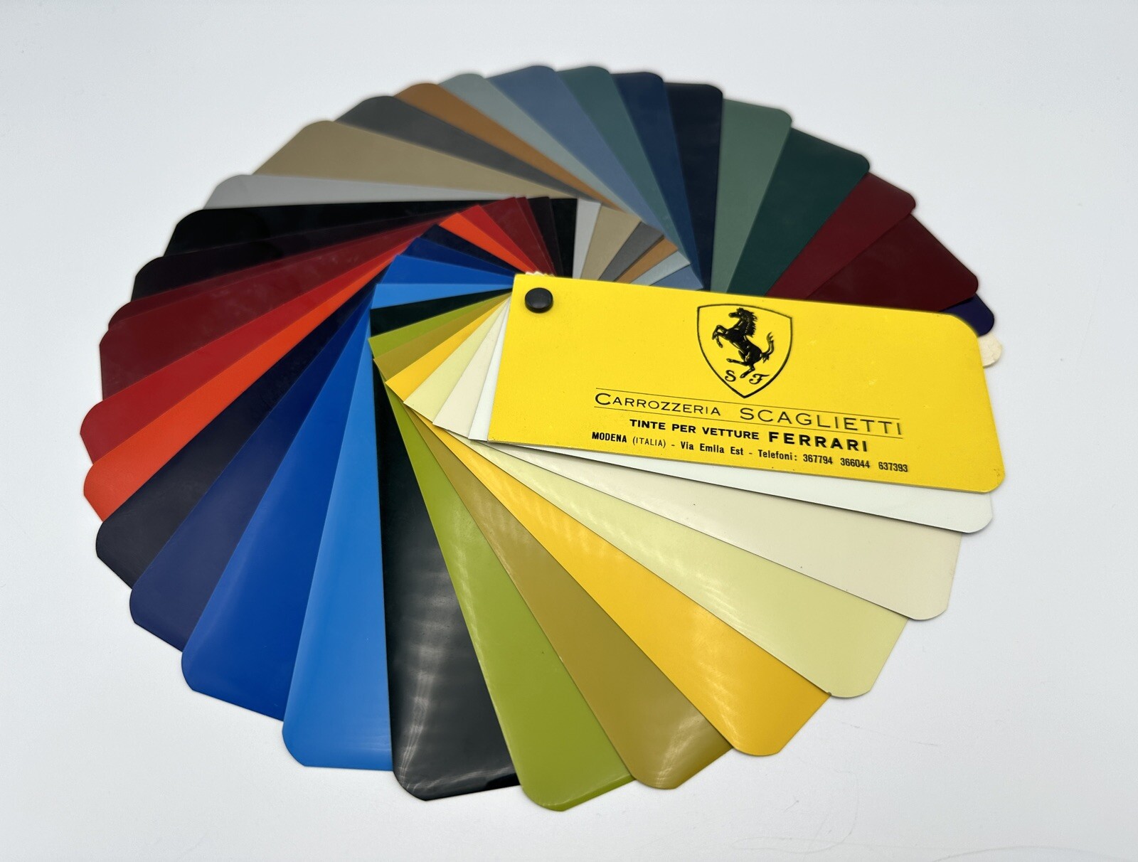 FERRARI CARROZZERIA SCAGLIETTI COLOR RANGE PAINT SAMPLE SWATCH