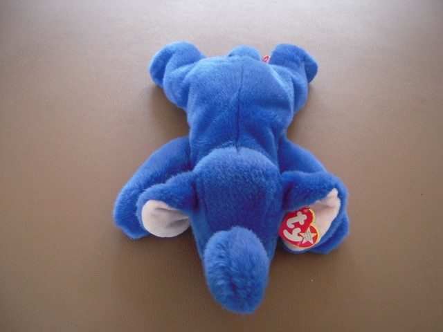 light blue elephant beanie baby