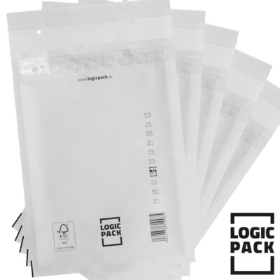 Luftpolstertaschen Logic Pack Versandtaschen A1 B2 C3 D4 E5 F6 G7 H8 J9 I9 Weiß