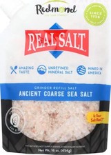 Redmond Real Sea Salt Natural Unrefined Gluten Free Coarse 16 Ounce Pouch 1 Pac