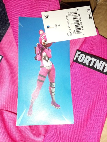 Fortnite Cuddle Team leader Zip Up Costume Hoodie Sweatshirt Pink Youth Large - Picture 3 of 3