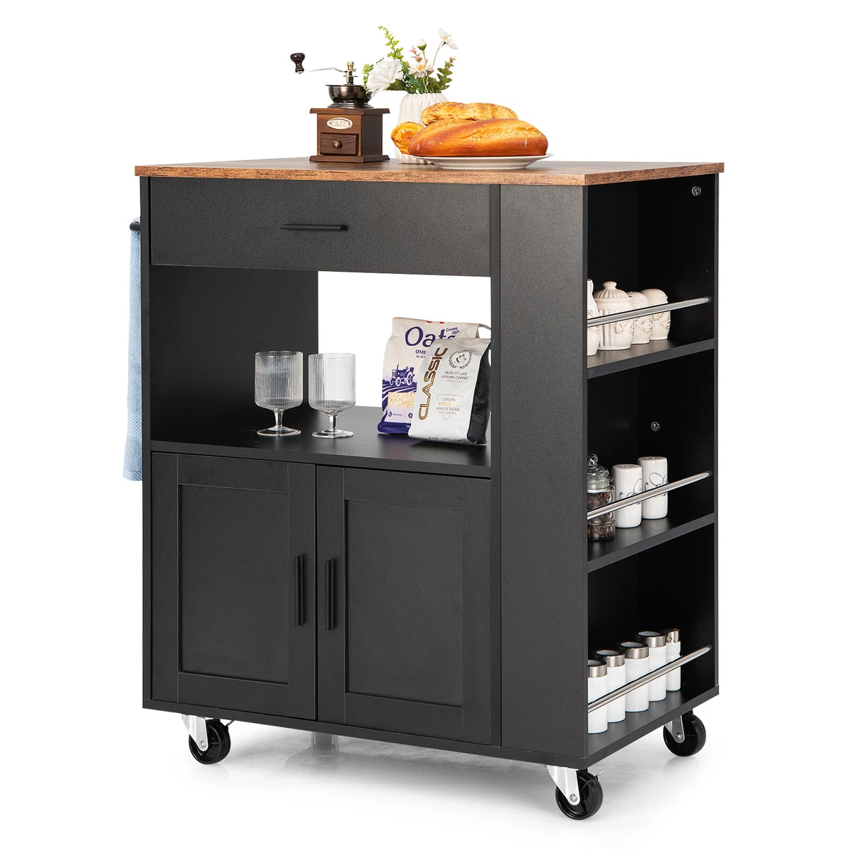 Spice Rack Shelves Black