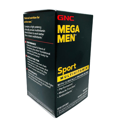 Gnc Mega Men Sports  Vitamin 180 Caplets Free Shipping Expiry 03/2027
