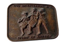 Vintage Patriotic 1776 Bicentennial Spirit of America Western Belt Buckle