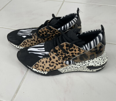 Steve Madden Womens Cliff Tan Leopard Sneakers Shoes M