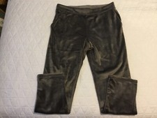 House of Harlow 1000 Elastic Waist Size L Velour Jogger Pants Grey Cozy Lounge