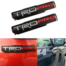 2X 3D Black Red Side Badge SPORT  PRO Emblems Door Nameplate TRD Tacoma