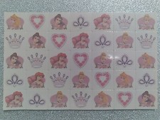Sheet of Disney Princess 35 Tattoos Aurora Belle Ariel Cinderella Hearts Crowns