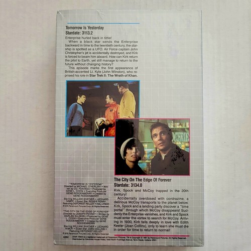 STAR TREK Original Series "TOMORROW IS YESTERDAY/CITY ON EDGE..." (VHS 1991) New - Picture 2 of 3