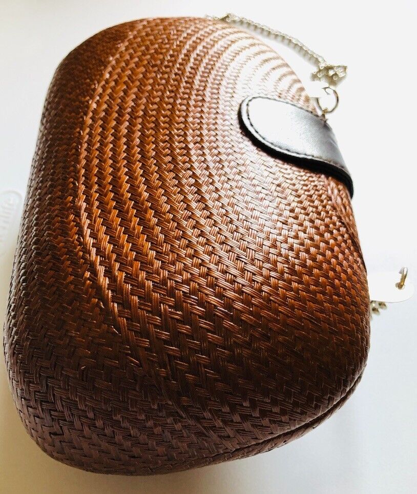 Le Sac Handmade Woven Straw Handbag Clutch Hard C… - image 13