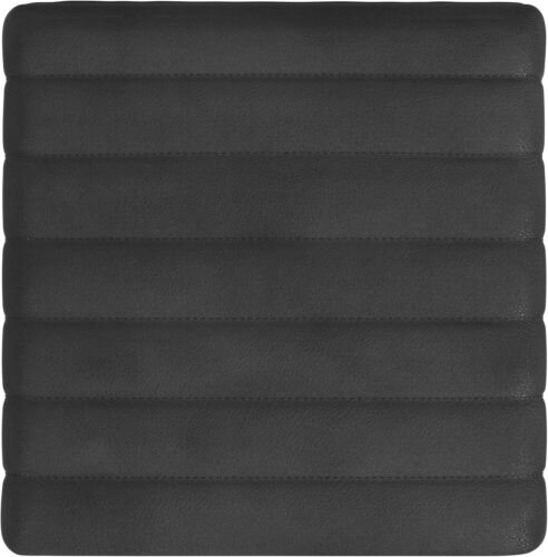 Elegant 18.5'' Black Faux Leather Ottoman - Perfect for Living Room & Bedroom - Picture 7 of 10