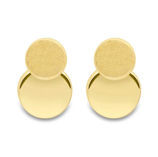 Satinski 14K gold round circle plain stud earrings | Satinski | Reviews on  Judge.me