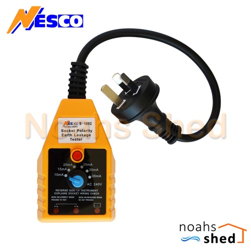 NESCO Power Point GPO Outlet Tester Australia 240V Safety Earth Leakage RCD Trip