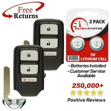 2 For 2015 2016 2017 2018 Honda Fit HR-V Smart Prox Remote Car Key Fob KR5V1X
