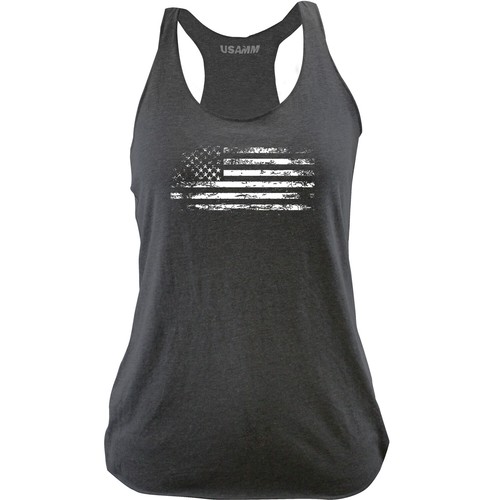 Women's Distressed American Flag Racerback Tank Top - Picture 12 of 13