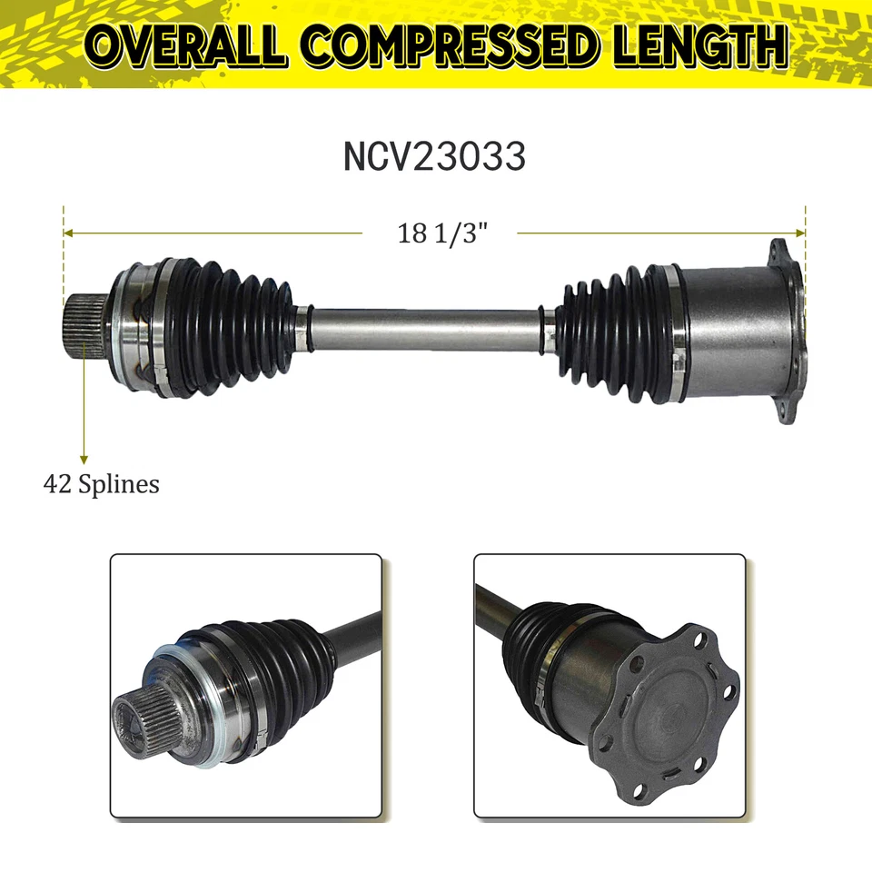 Conjunto de eje delantero derecho/derecho CV para Audi A4 Quattro 2,0 L L4 2013-2016 Foto 3 de 4