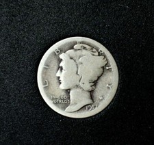 1917-S Mercury Dime 90% Silver G Good Combined Shipping !