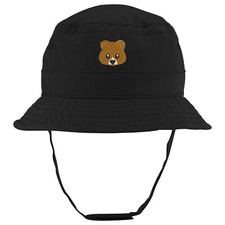 Cute Bear Embroidered Infant Lightweight Bucket Hat with Chin Strap - FREE SHIP
