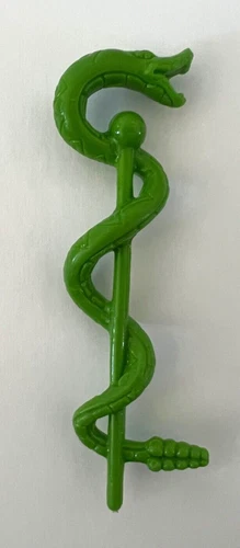 KING HISS Vintage 1985 Original GREEN SNAKE STAFF He Man MOTU WEAPON ACCESSORY