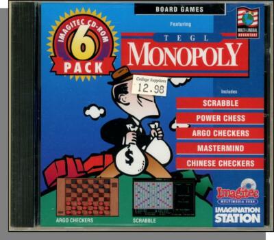 TEGL Monopoly and 5 Other Board Games For Your PC - New Imagitec CD-ROM!    