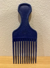 Vintage Goody Plastic Blue Textured Hair Pick Comb Lift USA 6.5"