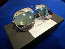 Christian Dior DIORSPLIT1 Silver Mirrored Aviator Sunglasses