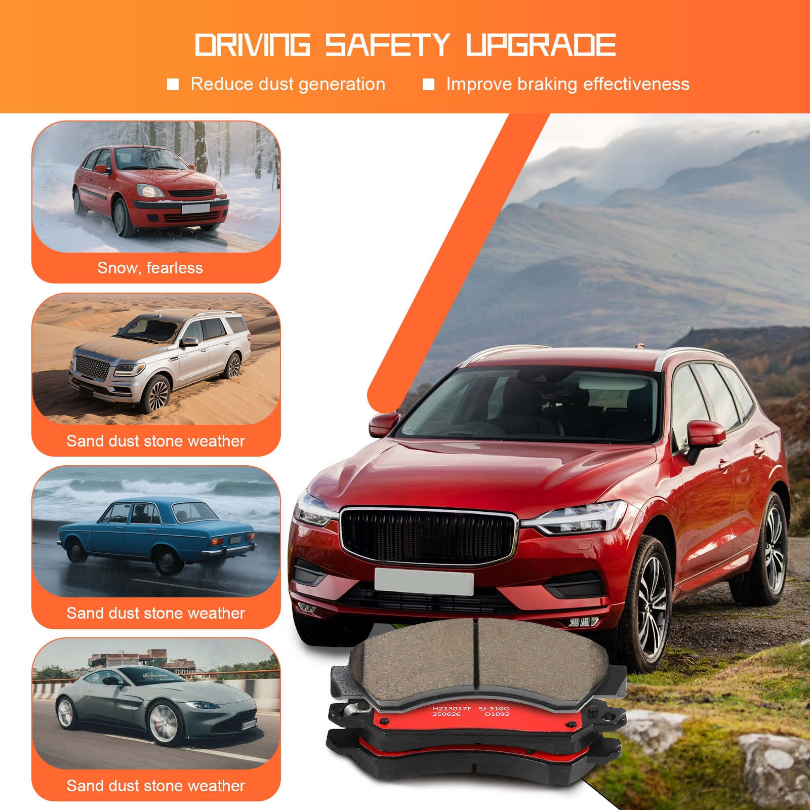 Front Ceramic Brake Pad for Chevy Tahoe Avalanche Silverado Suburban Sierra 1500