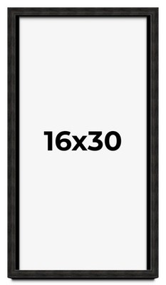 16x30 Shadow Box Black Rustic Barnwood Display Frame  | 1.125 Inch Deep | 0.875