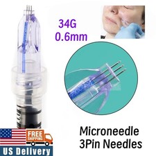 Crystal Microneedles 3Pin 34G Anti Aging Eyes Neck Lines Skin Care Three Needles