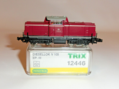 Minitrix Spur N 12446 Diesellok BR V 100 2101 der DB, altrot, Digital DCC