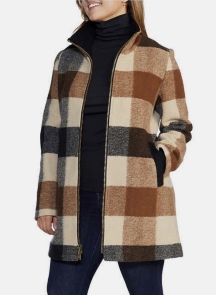 Pendleton Wool Blend Walker Coat Jacket Cream Bro… - image 1