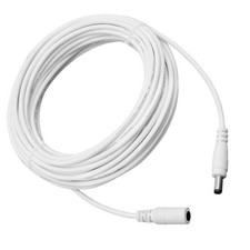 White DC Extension Cable 12V 5 5mm x 2 1mm for Electronics Compatibility