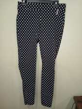 Tommy Hilfiger Size 10 Pull On Polka Dot Dress Pants Tapered Leg 27 Inch Inseam