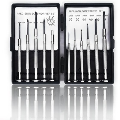 11PCS Mini Precision Screwdriver Set, Small Tools with 11 Size Flathead and P...