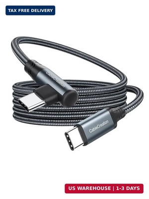 CableCreation 3.3 FT USB C to USB C Cable 90 Angle,USB C Charger Cable 60W Doubl