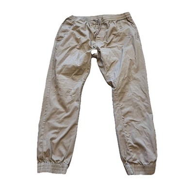 Volcom Jogger Pants Mens XXL Khaki Elastic Waist Drawstring Tapered Casual