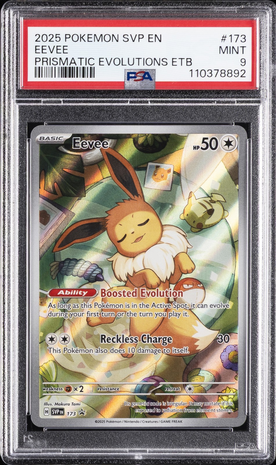 2025 POKEMON SVP EN-SV BLACK STAR PROMO #173 EEVEE PSA 9