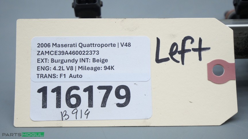 2004-2008 Maserati Quattroporte 4.2L Left Driver Side Fuel Rail W/ Injectors OEM