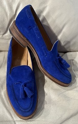 Mark Mcnairy Shoes Men's Size US 8 Blue Suede Tassel Loafers Commando B8