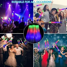 140 Pack Flashing Foam Batons Color Changing for Concerts Raves Halloween