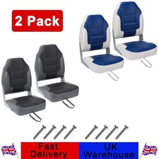 2 Pack High Back Boat Seat Folding Marine Boat Chairs for Fishing Pontoon Canoe