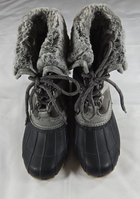 NEW Tommy Hilfiger Womens 6 Rusteen Gray Mid Calf Snow Boot Fleece Lined