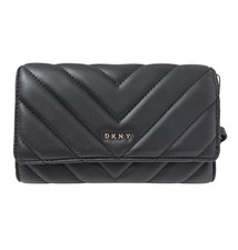 DKNY Veronica Small Crossbody Shoulder Quilted Bag Black Chain Purse 148
