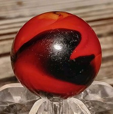 Peltier Glass NLR "Wiger" Marble. W/ AV. .64" Nm. Wasp + Tiger. Nice Pattern. 