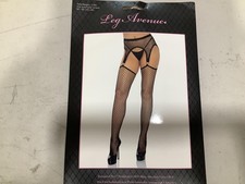 Leg Avenue Industrial Net Stockings with O-Ring Attached Garter Belt