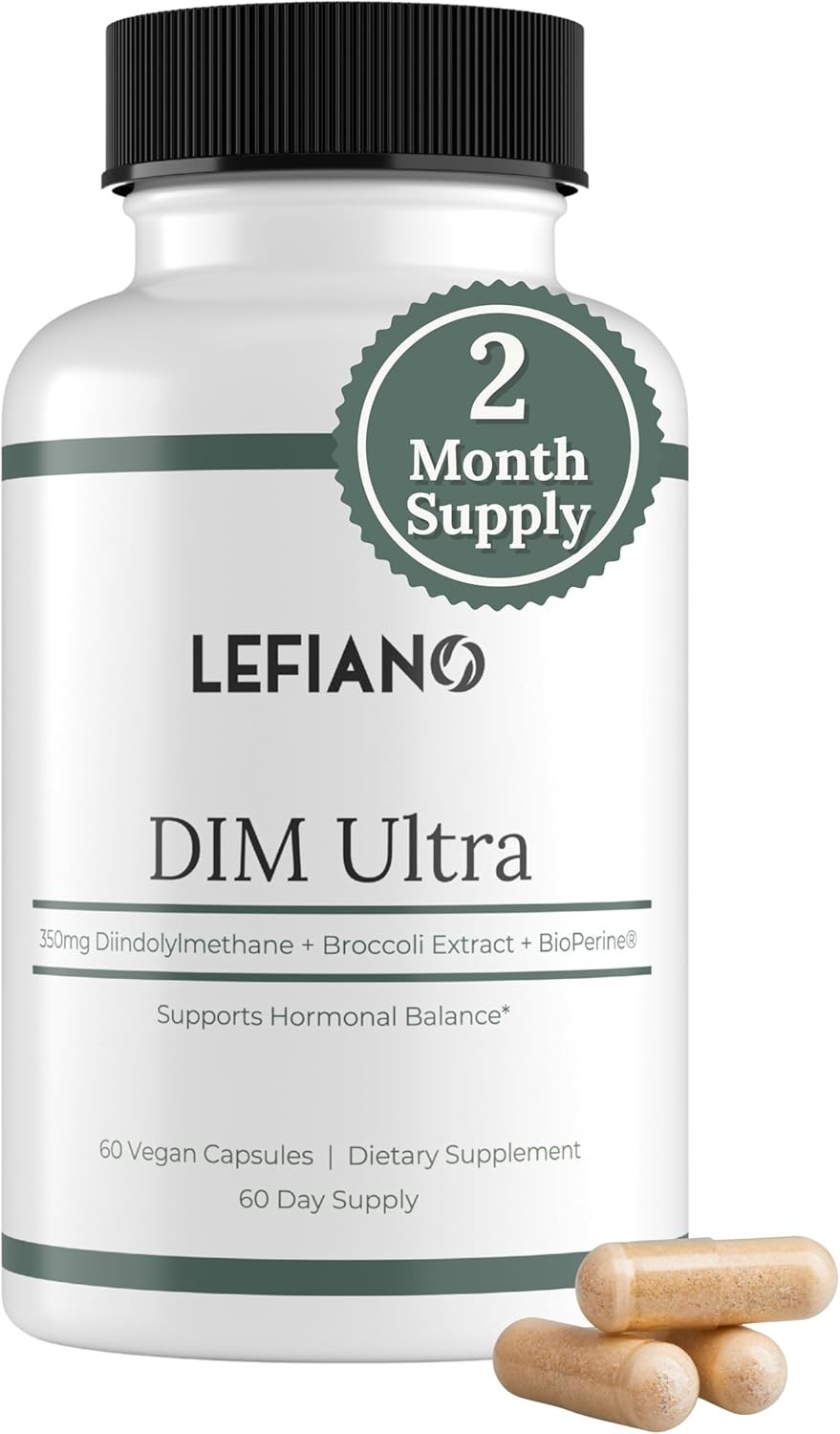 Lefiano DIM Ultra 455mg Hormone Support Estrogen Balance 60 Caps Exp 1/2028